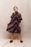 Multi striped pleated dress by Christina Rohde