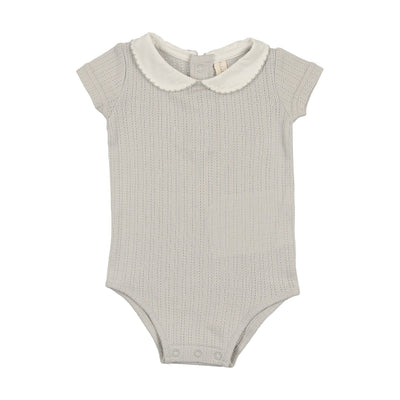 Edged collar light blue onesie by Lilette