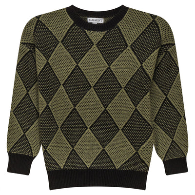 Diamond black/olive sweater by Blumint