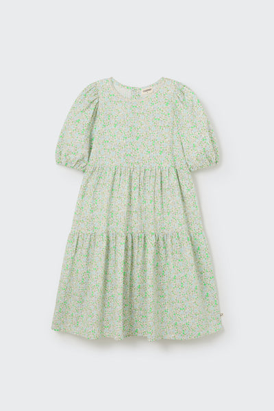 Tiered neon green floral dress by Cozmo