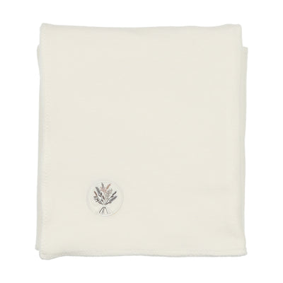 Center embossed white boys blanket by Bee & Dee