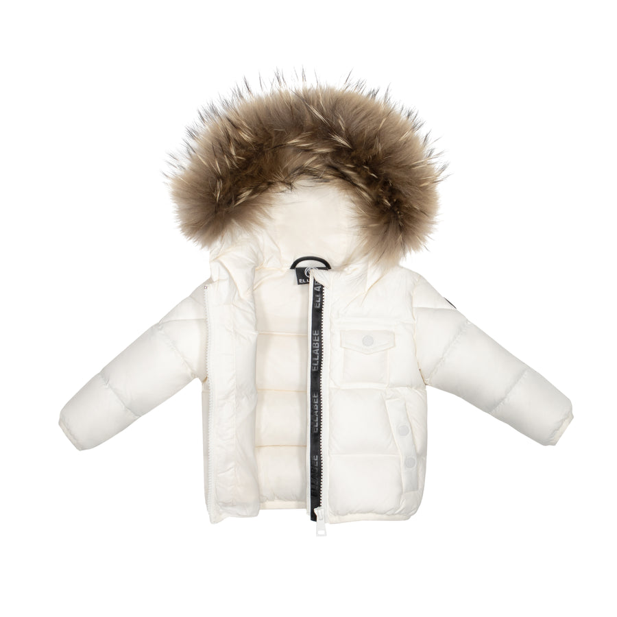 Natural fur off white coat by Ellabee