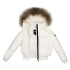 Shearling collar natural fur off white coat by Ellabee