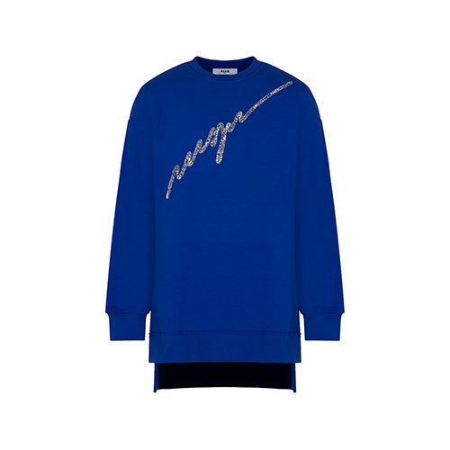 Royal blue sweatshirt dress by MSGM Flying Colors