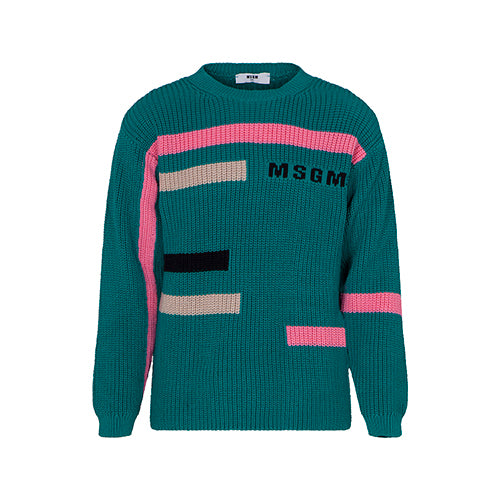 Teal knit sweater by MSGM