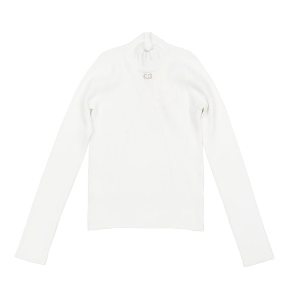 Thin rib off white sweater by Twinset