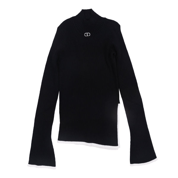 Ribbed black turtleneck by Twinset