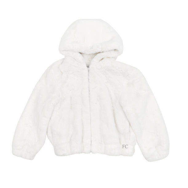 Fur zip white jacket by Twinset