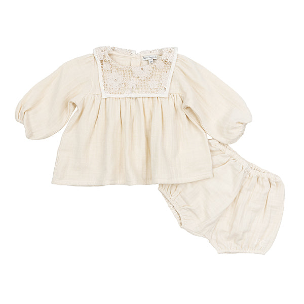 Iris ivory bloomer set by Bebe Organic