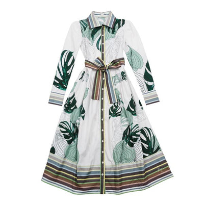 Leaf stripe design dress by Alexandre Laurent