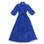 Tie belt royal blue linen dress by Alexandre Laurent