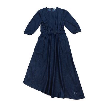 Indigo wash denim side pockets dress by Alexandre Laurent