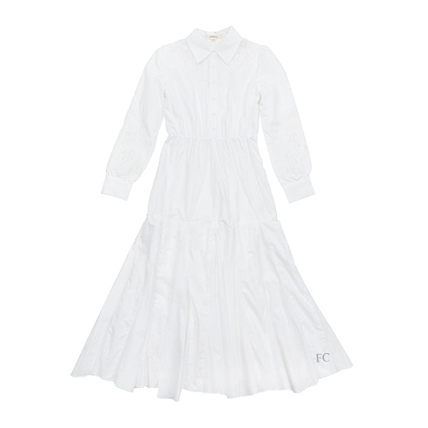 Eyelet design white dress by Alexandre Laurent