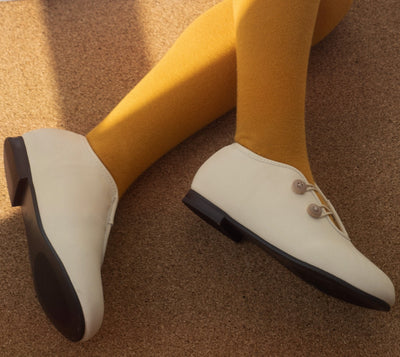 Frothed milk austere shoes by Tannery & Co