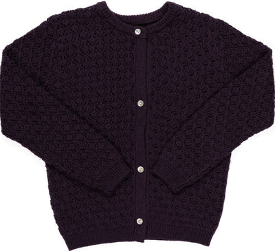 Eggplant open knit cardigan by Kipp