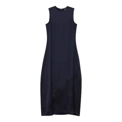 Satin navy slip dress by Gem