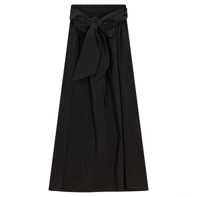 Belted taffeta black skirt by Gem