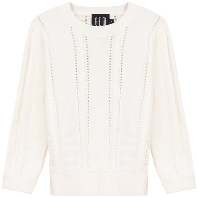 Cable detail cream sweater by Gem