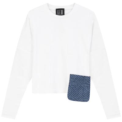 Cropped pocket white t-shirt by Gem