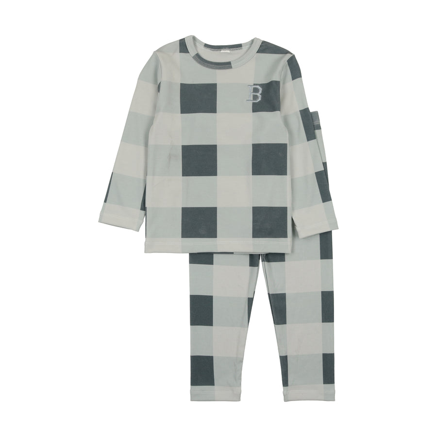 Slate grid pajamas by Bonjoy