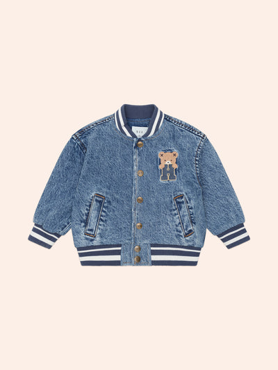 Dreamy Denim Bomber Jacket by Hux Baby