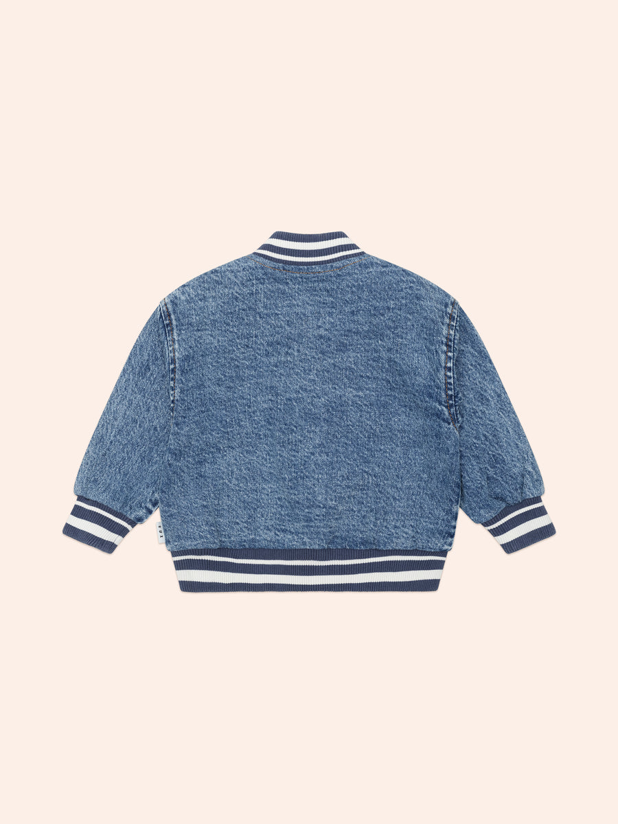 Dreamy Denim Bomber Jacket by Hux Baby