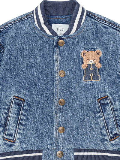 Dreamy Denim Bomber Jacket by Hux Baby