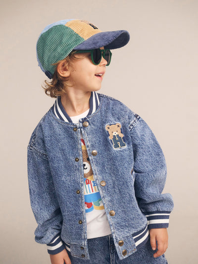 Dreamy Denim Bomber Jacket by Hux Baby