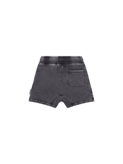 Washed Black Slouch Short by Hux Baby