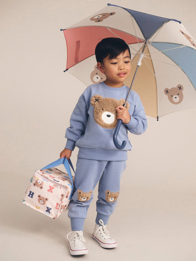 Stone Blue Furry HuxBear Sweat Set by Hux Baby