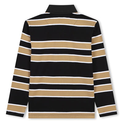 Striped black/beige polo by Boss