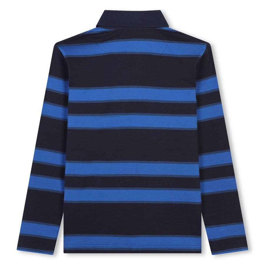 Stripped black/blue polo by Boss