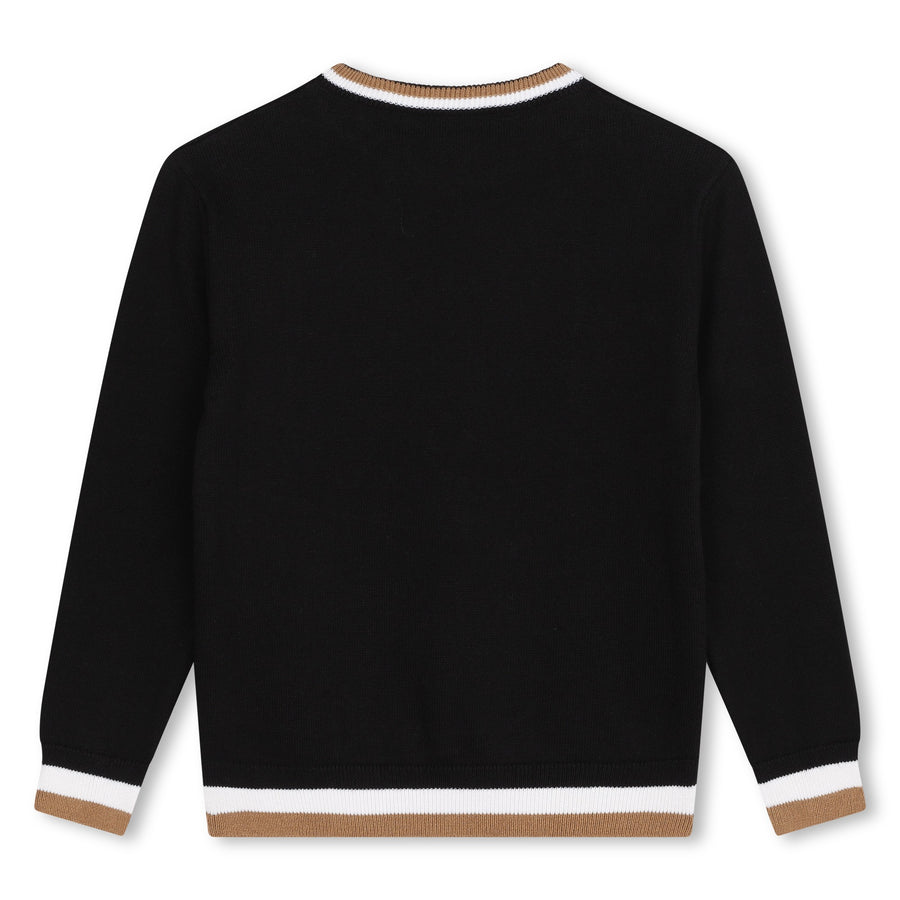 3 color ribbed cuffs sweater by Boss