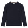 Tone on tone navy sweater by Boss