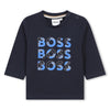 Multi logo navy tee by Boss