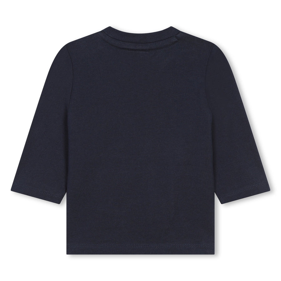 Multi logo navy tee by Boss