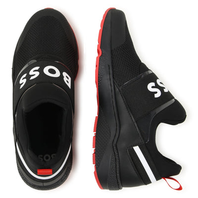 Mesh black sneakers by Boss