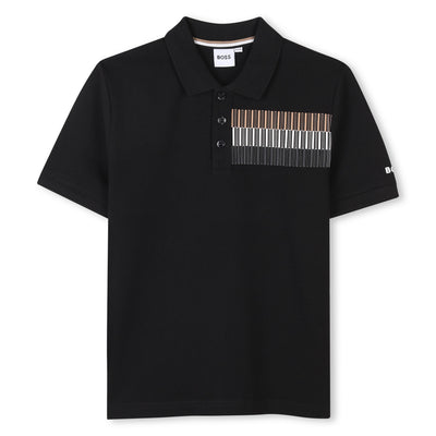 Tricolor black polo by Boss