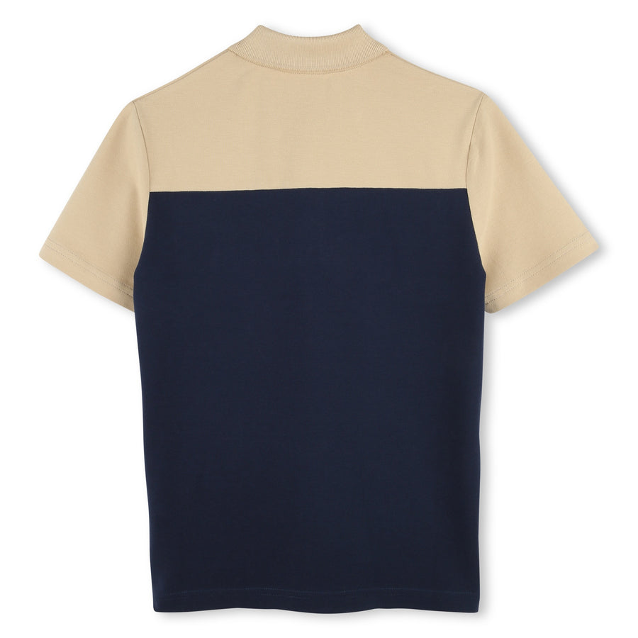 Colorblock navy polo by Boss