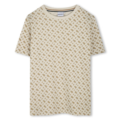 Allover B sand t-shirt by Boss