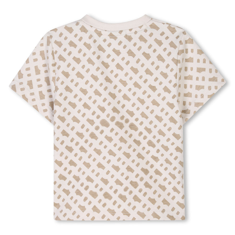 Allover B sand baby t-shirt by Boss