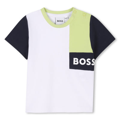 Tricolor navy sleeves tee by Boss