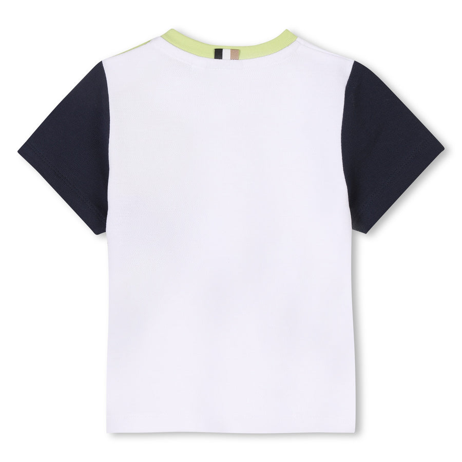 Tricolor navy sleeves tee by Boss