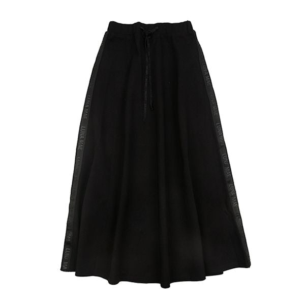 Zoe side tape black skirt by Luna Mae