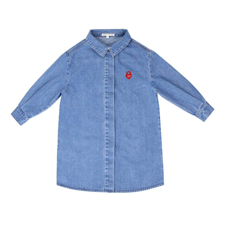 Blue denim shirt dress by Little Parni