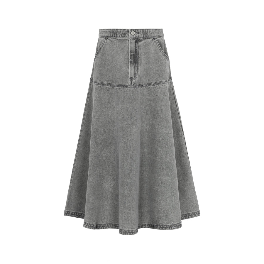 Grey denim teen skirt by Little Parni