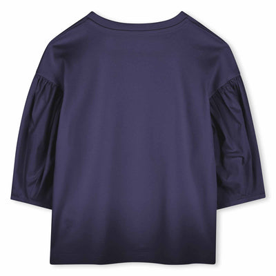 Puff sleeves navy flower t-shirt by Kenzo