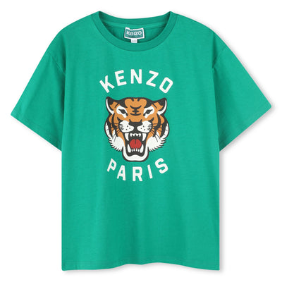 Tiger logo green tee by Kenzo