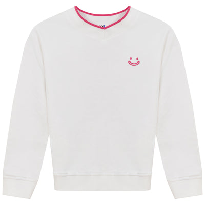 Embroidered white emblem sweatshirt by Kix