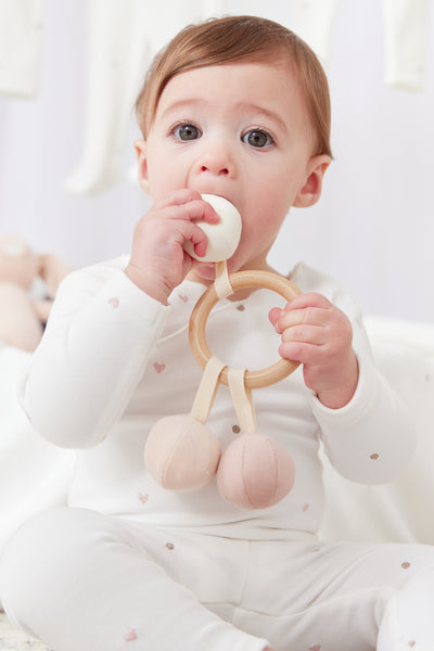 Pink heart set + hat by Kipp Baby